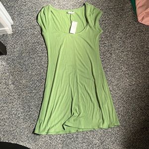 NWT green ribbed mini dress